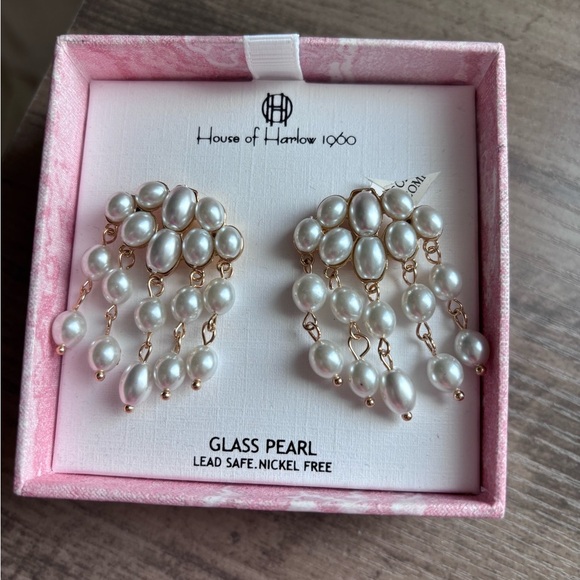 House Of Harlow Pearl Statement Earrings - Picture 1 of 2